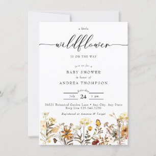 Invitation Fleur sauvage automne   Baby shower floral