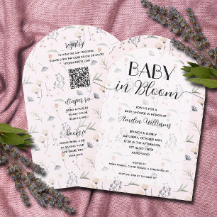 Invitation Fleur sauvage Baby en Fleur Fille Toutes dans une