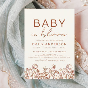 Invitation Fleur sauvage Baby in Bloom Baby shower Boho