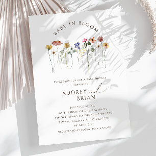 Invitation Fleur sauvage Baby in Bloom Baby shower de couple