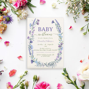 Invitation Fleur sauvage Baby In Bloom Boy Baby shower