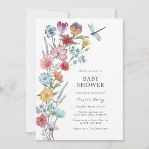 Invitation fleur sauvage Baby shower