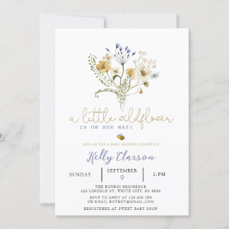 Invitation fleur sauvage Baby shower