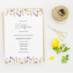 Invitation fleur sauvage Baby shower