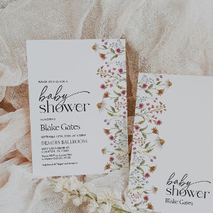 Invitation fleur sauvage Baby shower