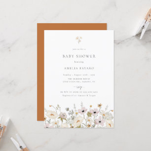 Invitation fleur sauvage Baby shower