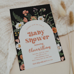 Invitation fleur sauvage Baby shower Bébé sauvag