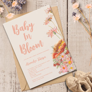 Invitation Fleur sauvage Baby shower d'automne neutre selon l