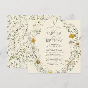 Invitation Fleur sauvage Baptême d'été Baptême 1er anniversai
