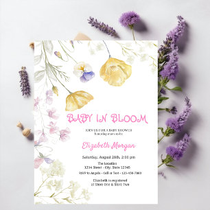 Invitation Fleur sauvage bébé dans le Baby shower en fleurs