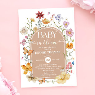 Invitation Fleur sauvage Bébé En Fleur Fille Douche