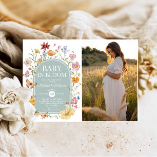 Invitation Fleur sauvage Bébé En Fleur Fille Douche