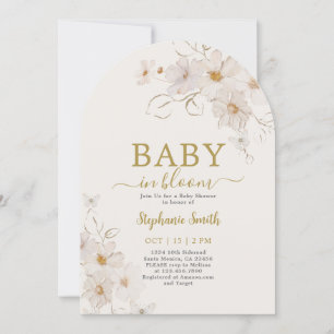 Invitation Fleur sauvage bébé en fleurs Baby shower fille