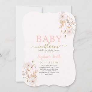 Invitation Fleur sauvage bébé en fleurs Baby shower fille