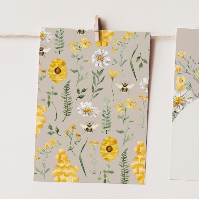 Invitation Fleur sauvage Bee Haute Chaise Bunting Banner Cart (Créateur téléchargé)