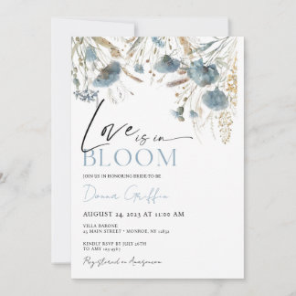 Invitation Fleur Sauvage Bleue Amour en Fleur