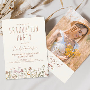 Invitation Fleur sauvage Bloom Graduation Party Boho
