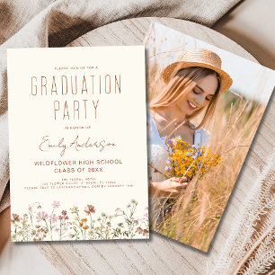 Invitation Fleur sauvage Bloom Graduation Party Photo