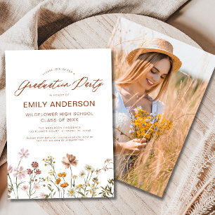 Invitation Fleur sauvage Bloom Graduation Party Photo