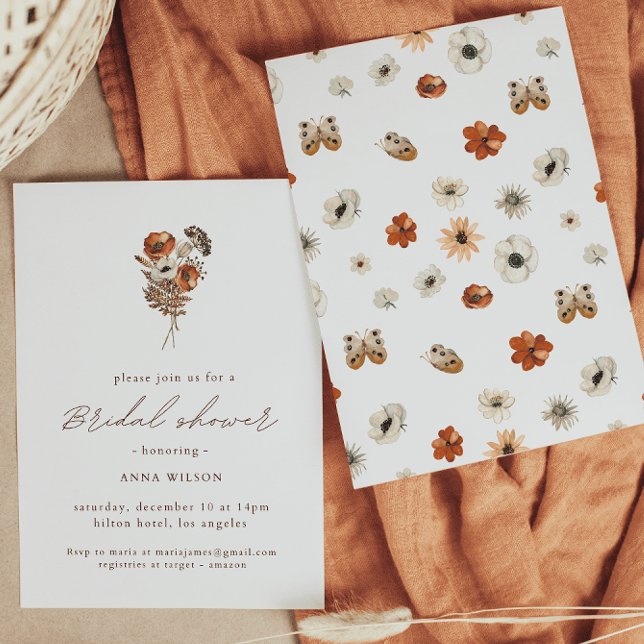 Invitation fleur sauvage Boho Bridal Shower (Créateur téléchargé)