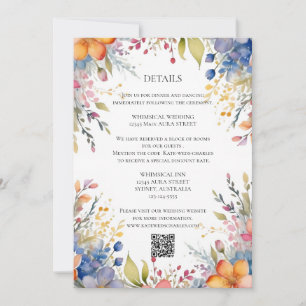 Invitation Fleur sauvage boho chic à fleurs wreath mariage dé