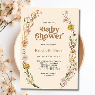 Invitation Fleur sauvage Boho Chic Baby shower