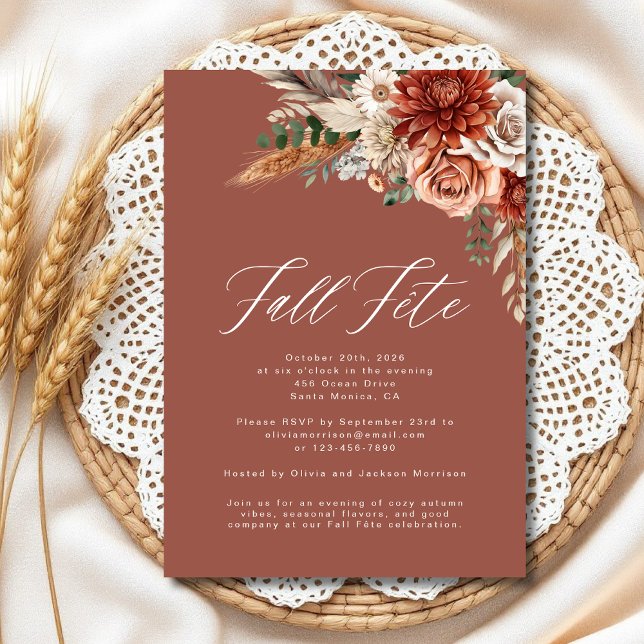 Invitation Fleur sauvage Boho Fête de la fête de la fête de l (Créateur téléchargé)
