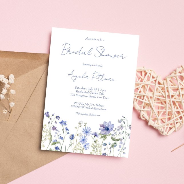 Invitation Fleur sauvage boho fleurs nuptiale douche (Wildflower boho flowers love in bloom bridal shower invitation editable template instant download)
