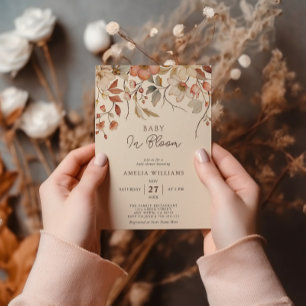 Invitation Fleur sauvage Boho Floral Ivory Baby in Bloom