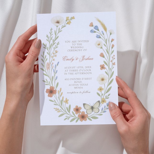 Invitation Fleur sauvage Boho Floral Mariage (Créateur téléchargé)