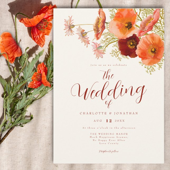 Invitation Fleur sauvage Boho Mariage de automne (Boho wildflower fall wedding invitation )