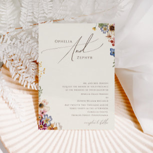 Invitation fleur sauvage boho   Mariage Jardin traditionnel b