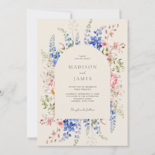 Invitation Fleur sauvage Boho minimaliste Mariage Floral