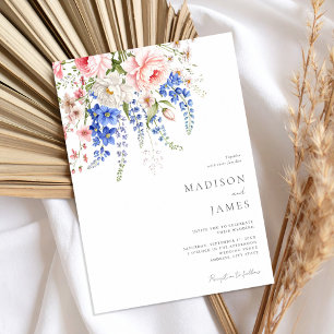 Invitation Fleur sauvage Boho minimaliste Mariage Floral