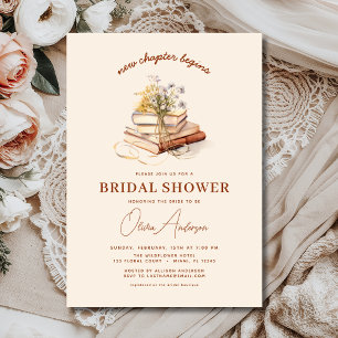 Invitation Fleur sauvage Boho Nouveau chapitre commence Fête