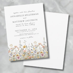 Invitation Fleur sauvage botanique Aquarelle Mariage floral