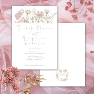 Invitation Fleur sauvage botanique Dusty Rose Fête des mariée