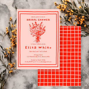 Invitation Fleur sauvage Bouquet Rustique Whimsical Fête des