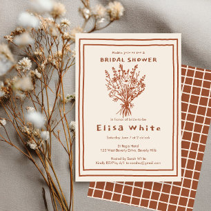 Invitation Fleur sauvage Bouquet Rustique Whimsical Fête des