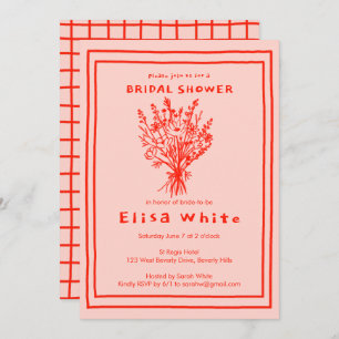 Invitation Fleur sauvage Bouquet Rustique Whimsical Fête des 