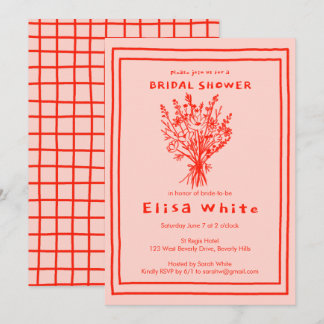 Invitation Fleur sauvage Bouquet Rustique Whimsical Fête des