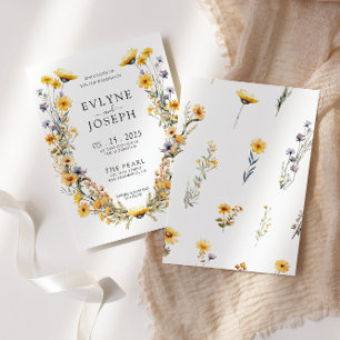 Invitation Fleur sauvage brillant coloré Mariage de couronne