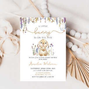 Invitation Fleur sauvage Bunny Baby shower de Pâques Invitati