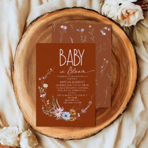 Invitation Fleur sauvage Burnt Orange Baby in Bloom Baby show