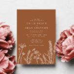 Invitation Fleur sauvage Burnt Orange Mariage<br><div class="desc">Fleur sauvage Burnt Orange Faire-part de mariage</div>