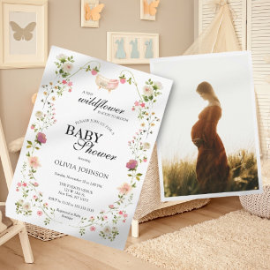 Invitation Fleur Sauvage Chic Bohème Floral Genre Neutre Phot
