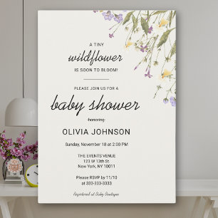 Invitation Fleur Sauvage Chic Genre Neutre Floral Sauge Douce