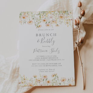 Invitation Fleur sauvage classique Brunch et Fête des mariées