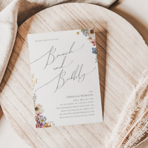 Invitation Fleur sauvage coloré   Brunch de jardin et bulle