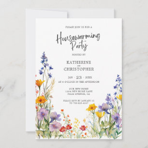 Invitation Fleur sauvage coloré Custom House Party